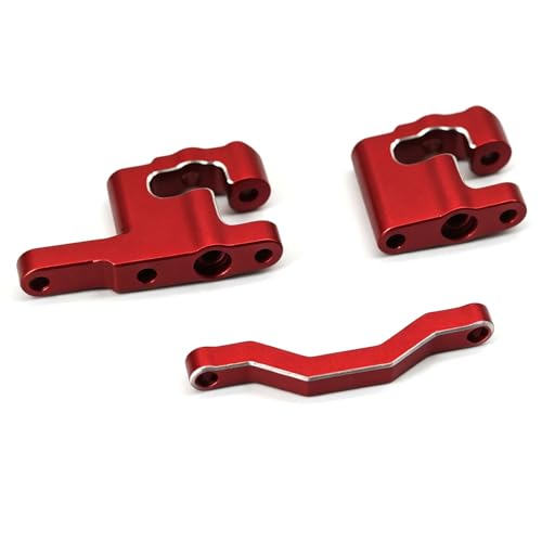 Aluminum Servo Steering Link Set for ARRMA Mini Kraton 3S 1/16 RC Car Upgrade Parts, Blue and Red (Red Steering Set) - color: Red Steering Set