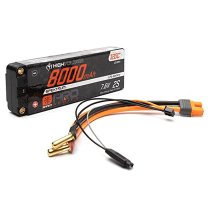 Spektrum 7.6V 8000mAh 2S 120C Smart Pro Race Hardcase LiHV Battery: Tubes, 5mm, SPMX82S120HT