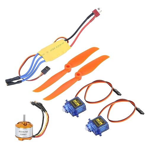 Premium RC A2212 2200KV Brushless Motor, New 30A ESC Electric Speed Controller SG90 9G Micro Servo 6035 Propeller Essential Kit for RC Plane Enthusiasts, RC Plane Kit(A2212)