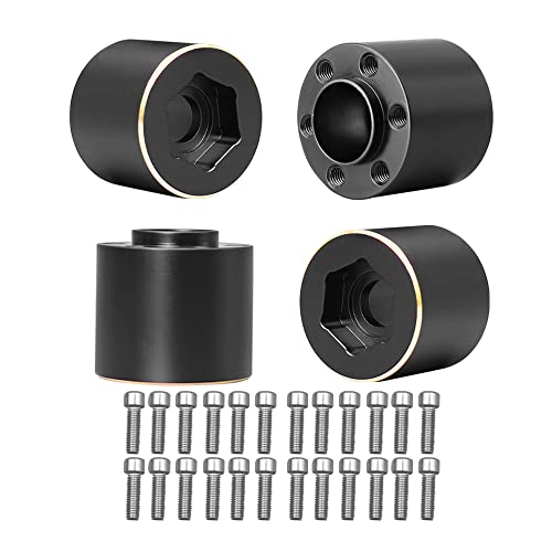 Brass Weights 6mm 9mm 12mm 15mm 22mm Wheel Hex Hub Widen Adapter for 1/10 RC Crawler 1.9 2.2 Wheels Rims SCX10 TRX4 (18.4mm), Black - size: 18.4mm