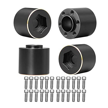Brass Weights 6mm 9mm 12mm 15mm 22mm Wheel Hex Hub Widen Adapter for 1/10 RC Crawler 1.9 2.2 Wheels Rims SCX10 TRX4 (18.4mm), Black - size: 18.4mm