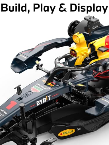 RASTAR Build Your Own RC Car RedBull F1 Kit with Remote, Motor & DIY Decals | Officially Licensed, Ideal Gift, 55PCs 1/16 Scale Formula 1 Model Car Building Kit for Play & Display, 92600
