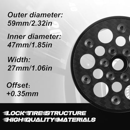 Beadlock Wheel Rims 4PCS 1.9" Upgraded Carbon Fiber Aluminum Wheel Hub Compatible with 1/10 RC Crawler Gen8 TRX-4 Axial VS4-10 Capra SCX10 RC Car Accessories (Patten E) - color: Patten E
