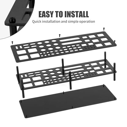 Screwdriver Storage Rack 63-Holes Acrylic Tool Stand Black | Multi-Function Screwdriver Organizers for RC Tools Kit, Hex Cross Screw Driver Organizer Workshop Tools