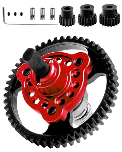 53T Spur Gear Upgrades Part for Slash 4X4/VXL Stampede 4X4/VXL Rustler 4X4/VXL,53T Slipper Clutch Eliminator with Pinions Gears Set(15T 17T 19T),Hardened Steel RC Upgrades,#6878,Red - color: Red(53T)