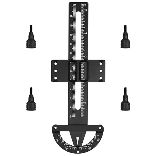 Aluminum Shock Synchronizer Ruler Balance Measurement Tool Compatible with 1/10 1/12 Axial SCX10 TRX4 Tamiya TT02 TT02 CC01 MST XV01 TF2 RC Car (Black) - color: Black