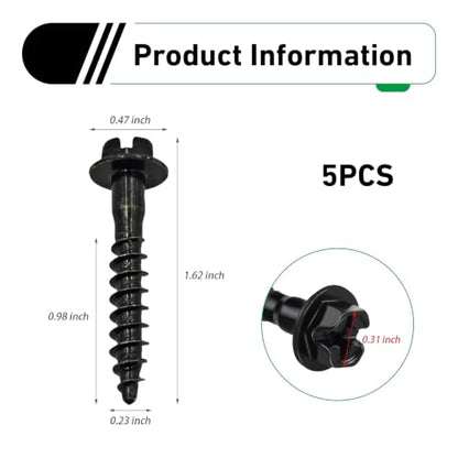 5PCS BAS01003 Air Filter Box Screw, OEM# 6509605AA, 11549031 Air Filter Housing Retaining Bolts, Filter Box Screws Compatible with Chrysler, Jeep, Dodge, Ram, Pontiac (Black)