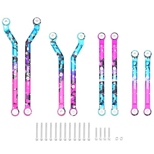 Splash Anodizing Aluminum High Clearance Chassis Links Set for Axial SCX24 Chevrolet C10 JLU Bronco Base Camp 1/24 RC Crawler Car