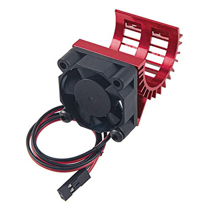 ShareGoo Aluminum 380 390 Motor Heatsink with Cooling Fan Electric Engine Heat Sink Compatible with HSP HPI Wltoys Himoto Redcat 1/16 1/18 RC Car (Red) - style: Red