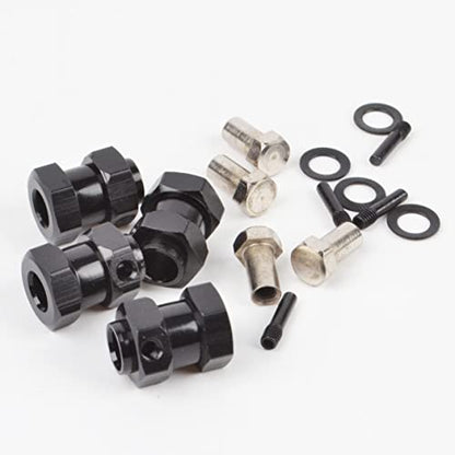 RC 15MM Extension Adaptor Wheel HEX Hub 12MM Upgrade Length for Traxxas Trx4 TRX-4 Upgrade Accessories (Black)