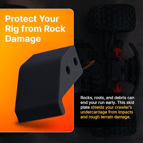 SplashNColor Center Skid Plate Compatible with 1/10 Scale Crawler – Smooth Belly Protection Upgrade | Chassis Underside Guard | Obstacle-Sliding Trail Armor