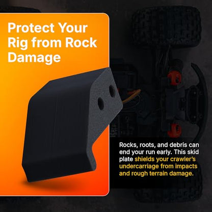 SplashNColor Center Skid Plate Compatible with 1/10 Scale Crawler – Smooth Belly Protection Upgrade | Chassis Underside Guard | Obstacle-Sliding Trail Armor