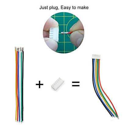 2.54mm XH Connector Socket Kit with pre-Crimped Cable Wire 2/3/4/5/6/7 Pin Housing JST Adapter Cable Male and Female Compatible with JST-XH Connector (Connector&Socket) - style: Connector&Socket