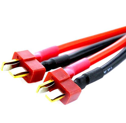 2pcs T Plug Parallel Connector One Female to 2 Male Battery Connector Cable for RC LiPO Battery (1 Female to 2 Male) - style: T Parallel Connector（1 Female to 2 Male）