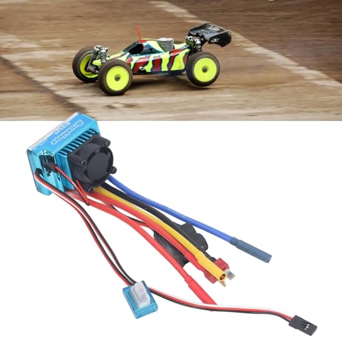 80A Brushless ESC, Water Proof Brake Power Regulation Electronic Speed Controller with 4mm Banana Female Plug for 1/10 RC Car RC Boat