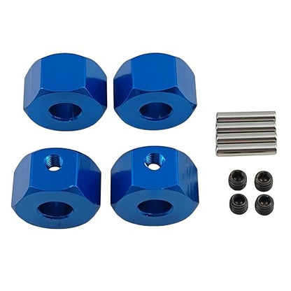 12mm Aluminum Wheel Hex Hub Adapter for 1/10 Mini Maxx RC Car (Blue) | Alloy,3654,Upgrade Parts,CNC Machined,High Strength,Precision Fit,Wear Resistant,Easy Installation - color: Blue