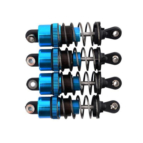 4PCS Oil Filled RC Shocks for 1/10 RC Cars, Adjustable Aluminum Shock Absorbers for Buggy Truggy Touring Drift Cars Monster Trucks (Blue 55mm)
