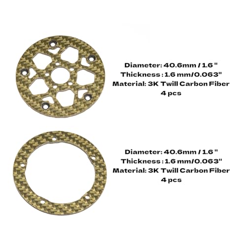 1.6" (40.6mm) Super Wheels, Carbon Fibre Beadlock Wheel fit for SCX24 TRX4M FCX24 FCX24M CR18P 1/24 1/18 RC Crawlers Upgrade, Style A, Gold - color: Gold, size: Style A
