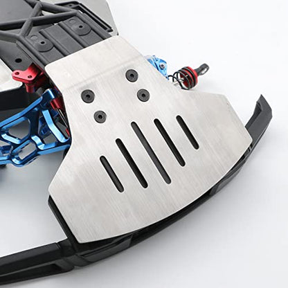 Palumma RC Chassis Armors Set, Stainless Steel Chassis Armors Protection Skid Plate for 1/10 TRAXXAS Slash 2WD RC Car Upgrade Part(Silver)