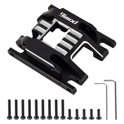 Aluminum Skid Plate Transmission Mount CNC Upgrade for TRX4M 1/18 RC Crawler - color: Black