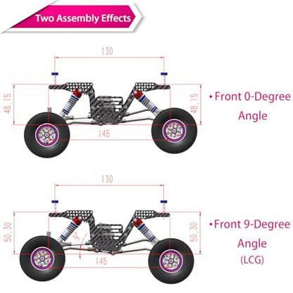 Blue Forged Carbon Fiber LCG Chassis Kit High Gloss Frame Rail for Redcat Ascent-18 1/18 Scale RC Rock Crawler Upgrades - style: Carbon Fiber