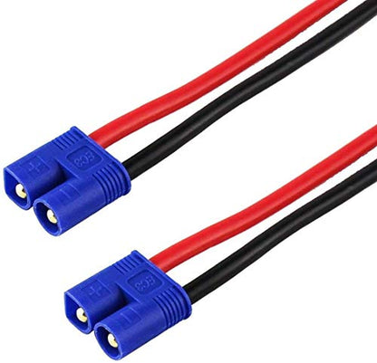 2pcs 30cm RC Balance Charger Lead 4mm Banana Male Plugs to EC3 Male Connector Adapter 14AWG Silicone Lipo Battery Charge Cable