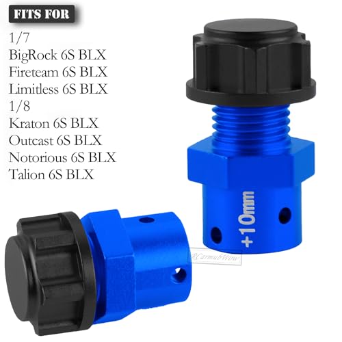 RC 10MM Extended Wheel Hub Drive w/Anti-dust Cap Nuts Upgrades Part for 1/7 BigRock Fireteam Limitless 6S,1/8 Kraton Outcast Notorious Talion 6S,Alloy Aluminium Wheel Hub,Navy Blue w/Black - color: Navy Blue&black