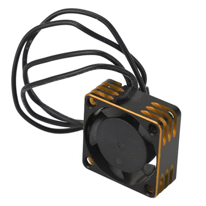 RC Car Motor Cooling Fan for Most RC Model Cars, 25x25mm Aluminum Alloy Lightweight Brushless ESC High Speed Heat Dissipation Fan (Gold)