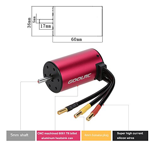GoolRC Original S3660 3300KV 4 Poles Brushless Sensorless Motor for 1/10 RC Car Truck