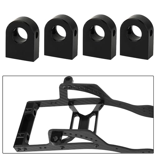 4PCS Body Post Mount CNC Aluminum for Axial SCX10 PRO 1/10 RC Crawler Upgrade,8G (Black) - color: Black
