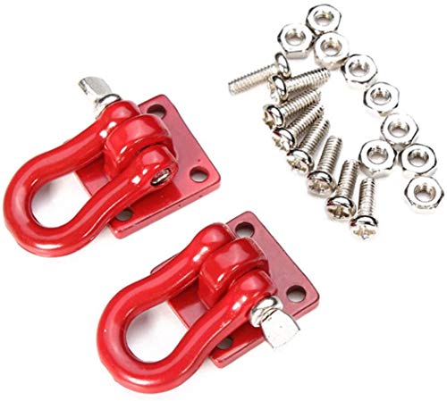 1/10 RC Rock Crawler Accessories Trailer Buckle and Tow Hooks Chain Kit for 1:10 RC Trucks Axial SCX10 Tamiya CC01 D90 D110 TF2 Car Parts - color: Red Kit