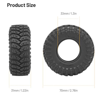 1.3 Crawler Tires, daitoku 70 * 33mm 1.3 RC Tires for 1/18 1/24 SCX24 TRX4M AX24 - style: Style E
