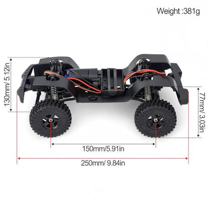 1/18 Scale RC Crawler Chassis Frame with Motor and Steering Servo, Nylon Roller Chassis Kit for Hobby RC Builds (Single Speed) - style: Single Speed