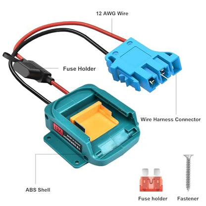 Ranoff Power Wheel Adapter 18V/20V Battery with Fuse & Wire terminals, Wheels Battery Conversion Kit Power Connector for DIY Ride On Truck, RC Car Toys and Robotics - size: for MAKITA Blue
