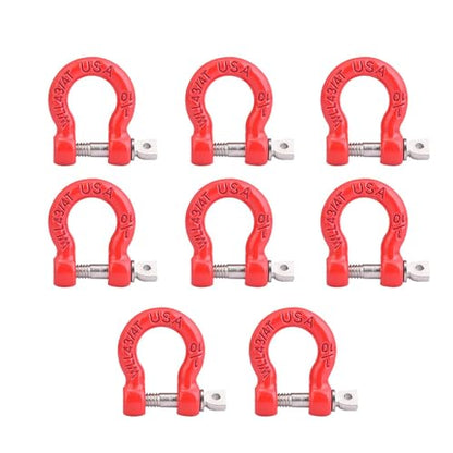 8Pcs RC Shackles for Rigging, Metal RC Tow Shackle Lock Catch, RC Car Trailer Buckle Parts, Climbing Car Tow Hook Buckle Compatible with SCX10 CC01 D90 D110 TF2