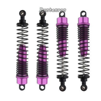 4Pack 1/10 RC Truck Car Adjustable Shock Absorber Damper 108004 Upgrade Parts 108mm Oil 108mm Oil Adjustable Alloy Aluminum Shock For 1:10 HSP 94188 94108 94111 Redcat Volcano (Purple) - color: Purple