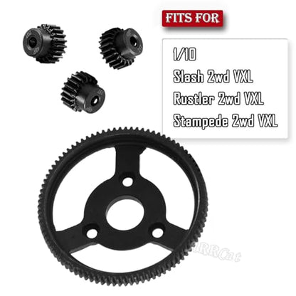 72T Metal Slipper Clutch Spur Gear Upgrades Part for 1/10 Slash 2WD VXL,ARRCat Metal 72T (48-Pitch) Spur Gear Differential Gear and 21T 20T 19T Pinions Gear Set - size: 72T(48-Pitch)