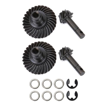 AMK 2 Sets Metal Reverse SCX10 III Bevel Gear, Ring Pinion Gear Set, -20% 8T-30T 1/10 Capra Underdrive Differential Axle Gears for RC Crawler Axial SCX10 Upgrades AR44 AR45 F9 (8T-30T Reverse) - size: 8T-30T Reverse