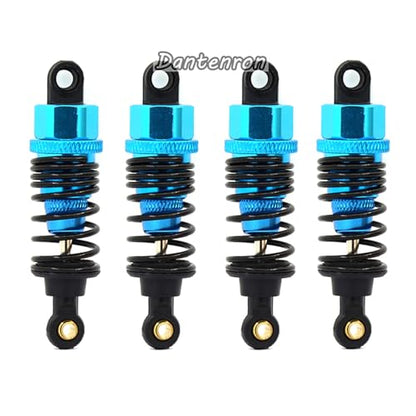 4Pack RC Car 102004 Adjustable Shock Absorber Damper Upgrade Parts Replacement Accessory 68mm For 1/10 RC On Road Drift Rally Car HSP 94102 94122 HPI Losi Axial Tamiya Redcat (Blue) - color: Blue