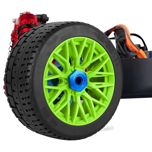RC Tires Highway Tires for 1/8 Typhon 6s BLX,1/7 Infraction 6S BLX,Limitless RC Car,RC Wheels Set/Highway Wheel,Plastic Wheels,Green - color: Green- (Wheel Tires)