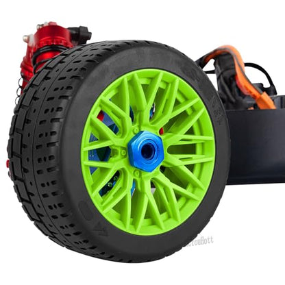 RC Tires Highway Tires for 1/8 Typhon 6s BLX,1/7 Infraction 6S BLX,Limitless RC Car,RC Wheels Set/Highway Wheel,Plastic Wheels,Green - color: Green- (Wheel Tires)