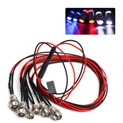 2 Sets RC 6 LED Light Kit Accessories RC Headlights/Taillight Kit for 1/10 Crawler Car Axial SCX10 D90 D110 TRX4 TRX6 Redcat Upgrades Parts - color: Gray