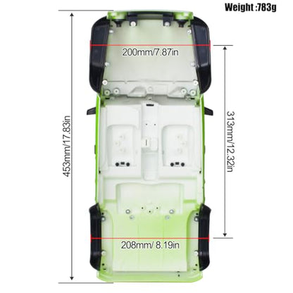 313mm Wheelbase Hard Plastic Pickup Body Shell Unassembled Kit for 1/10 RC Crawler Car Axial SCX10 90046 Jeep Wrangler (Grey) - color: Grey