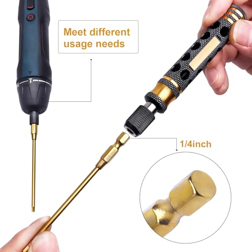 1.5 2.0 2.5 3.0mm Hex Bit Set Allen Wrench Drill Bits Hex Nut Driver 7mm, 8mm & Phillips Screwdriver Bit Compatible with Power Drills Impact Driver Electric Screwgun RC Hobby Tools Kit(7-Pack)