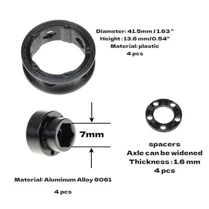 1.6" (40.6mm) Super Wheels, Carbon fibre Beadlock Wheel fit for SCX24 TRX4M FCX24 FCX24M CR18P 1/24 1/18 RC Crawlers Upgrade, Style B, Gold - color: Gold, size: Style B