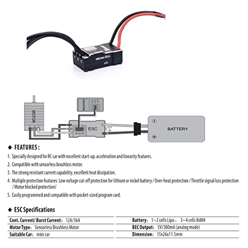 Rocket Mini 1410 3500KV Combo (18A ESC with 2030 3500KV Motor)
