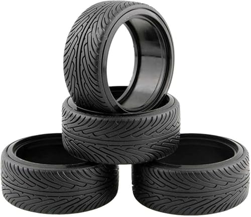 1/10 Drift Wheels and Tires Set,WONFAST 4PCS 63mm Plastic Hard Tyres 6-Spoke Wheels Rims 12mm Hex for 1:10 RC On-Road Drifting Car Replacement for HSP Tamiya HPI Kyosho (Green) - color: Green