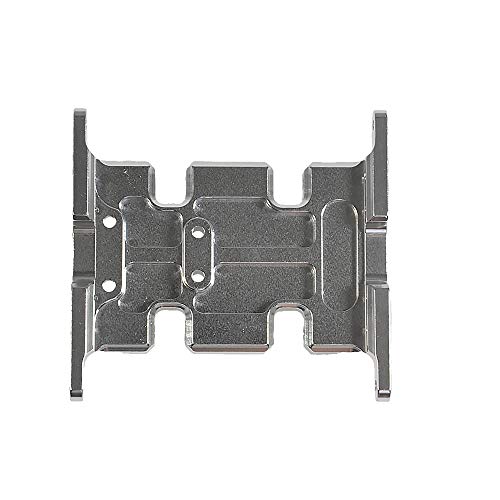 RC Car Aluminum Alloy Center Transmission Skid Plate Mount Gearbox Mount Base Compatible with Axial SCX10 90047 Wrangler 1/10 RC Crawler Car Upgraded Parts (Silver) - color: Silver