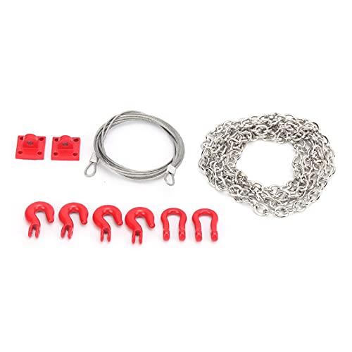 CHICIRIS Metal Trailer Hook Tow Chain Shackle Bracket for 1/10 RC Crawler, Climbing Car with Iron Stainless Steel Parts