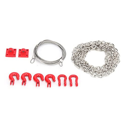 CHICIRIS Metal Trailer Hook Tow Chain Shackle Bracket for 1/10 RC Crawler, Climbing Car with Iron Stainless Steel Parts